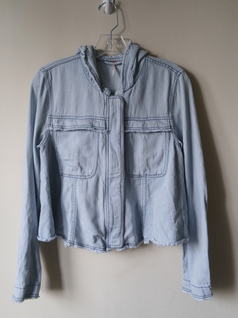 Free People Raw Edge Hooded Jacket